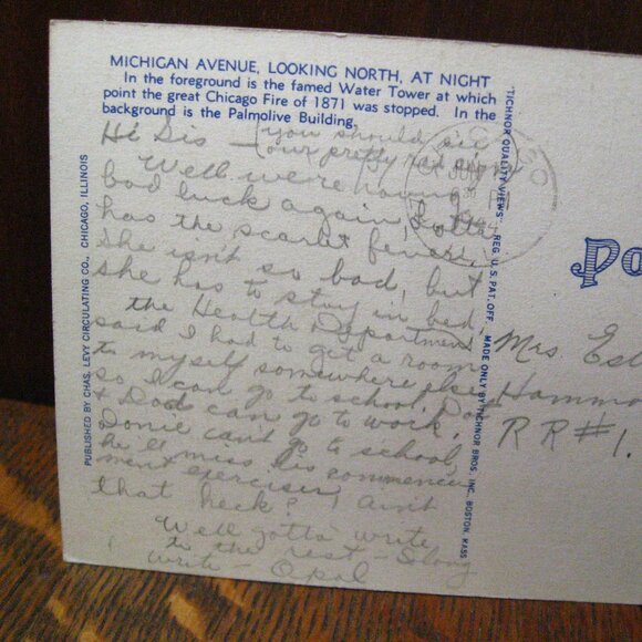 Chicago Michigan Ave 1940's Postcard - Picture 4 of 5